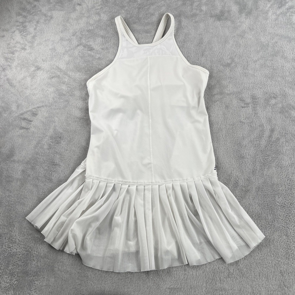 New Balance Pleated Mesh Racerback Tennis Dress M White WD71404 Athletic Golf - Picture 1 of 11